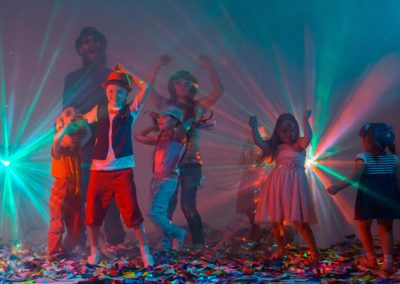 Kids dancing at a children's disco party